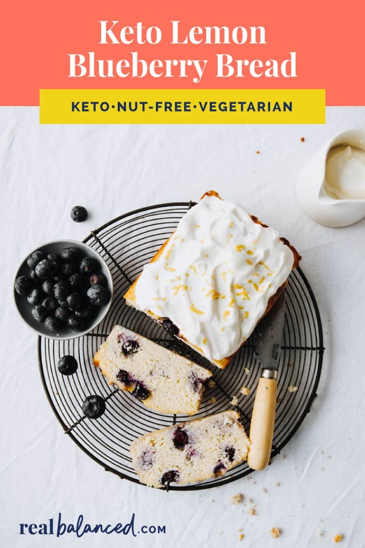 Keto Lemon Blueberry Bread (low carb, nut free) | Real Balanced