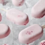 clouse-up image of Low-Carb Berry Cream Popsicles