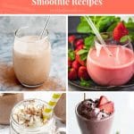 Keto Shakes and Smoothie Recipes Pinterest pin image with coral colored banner