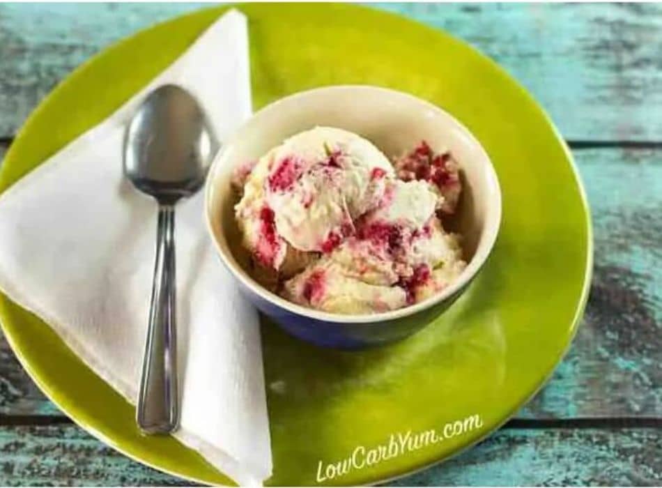 Sugar-Free Raspberry Cheesecake Ice Cream
