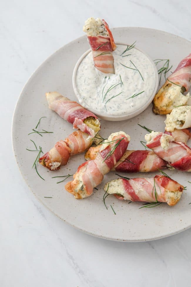 Bacon Pickle Boats Stuffed With Cream Cheese Real Balanced