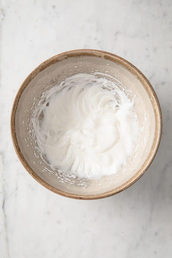 egg whites whisked together until fluffy in a mixing bowl