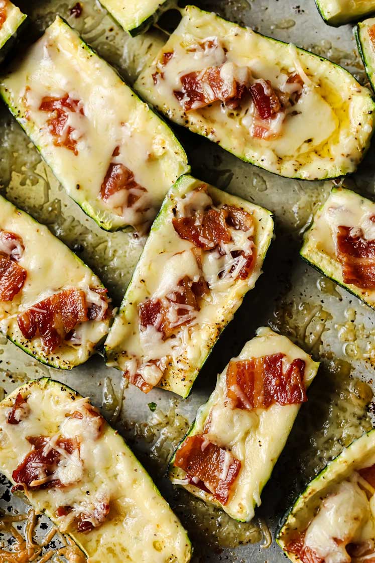 Loaded Zucchini Skins Keto, LowCarb, GlutenFree, NutFree, EggFree