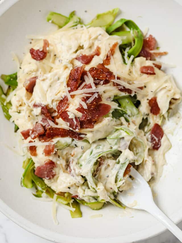 Low-Carb Creamy Bacon Asparagus Pasta