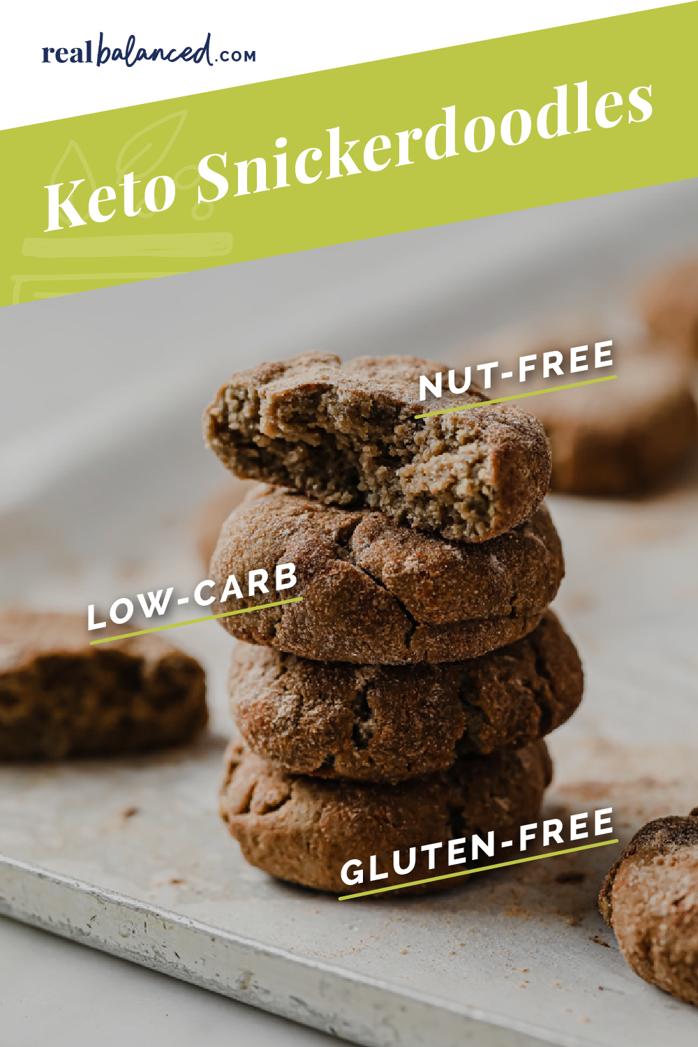 LowCarb Snickerdoodle Cookies 25Minutes, NutFree, GlutenFree