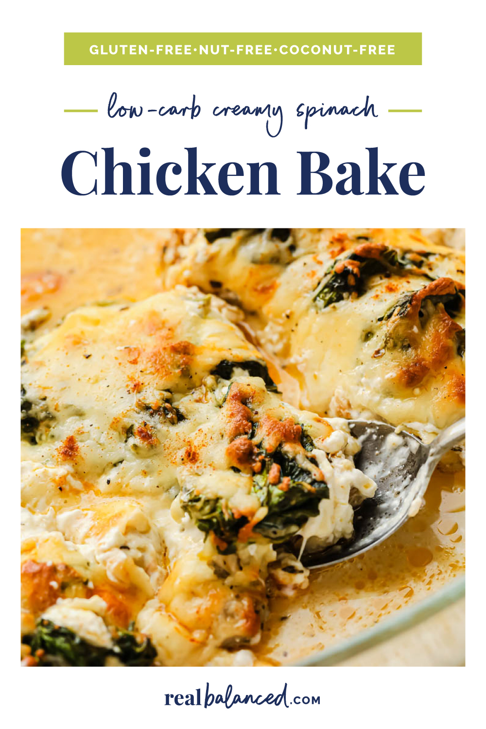 Low Carb Creamy Spinach Chicken Bake Keto 30 Minute 