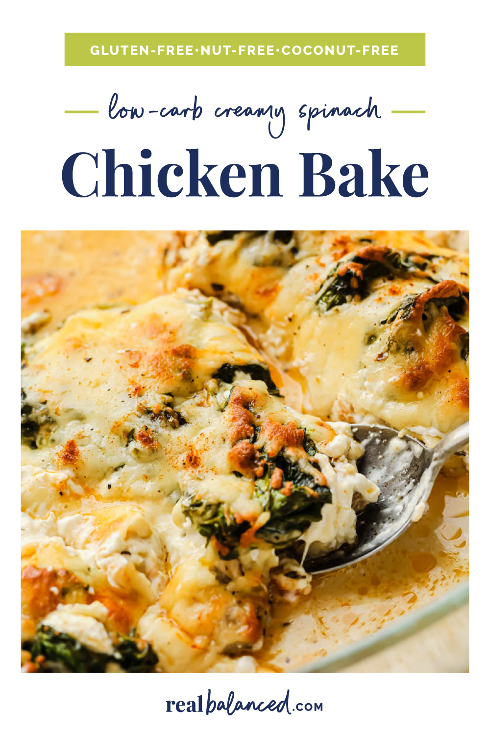 Low Carb Creamy Spinach Chicken Bake Keto 30 Minute