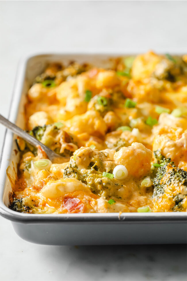 Loaded Broccoli Cauliflower Casserole 30Minutes, LowCarb, Keto