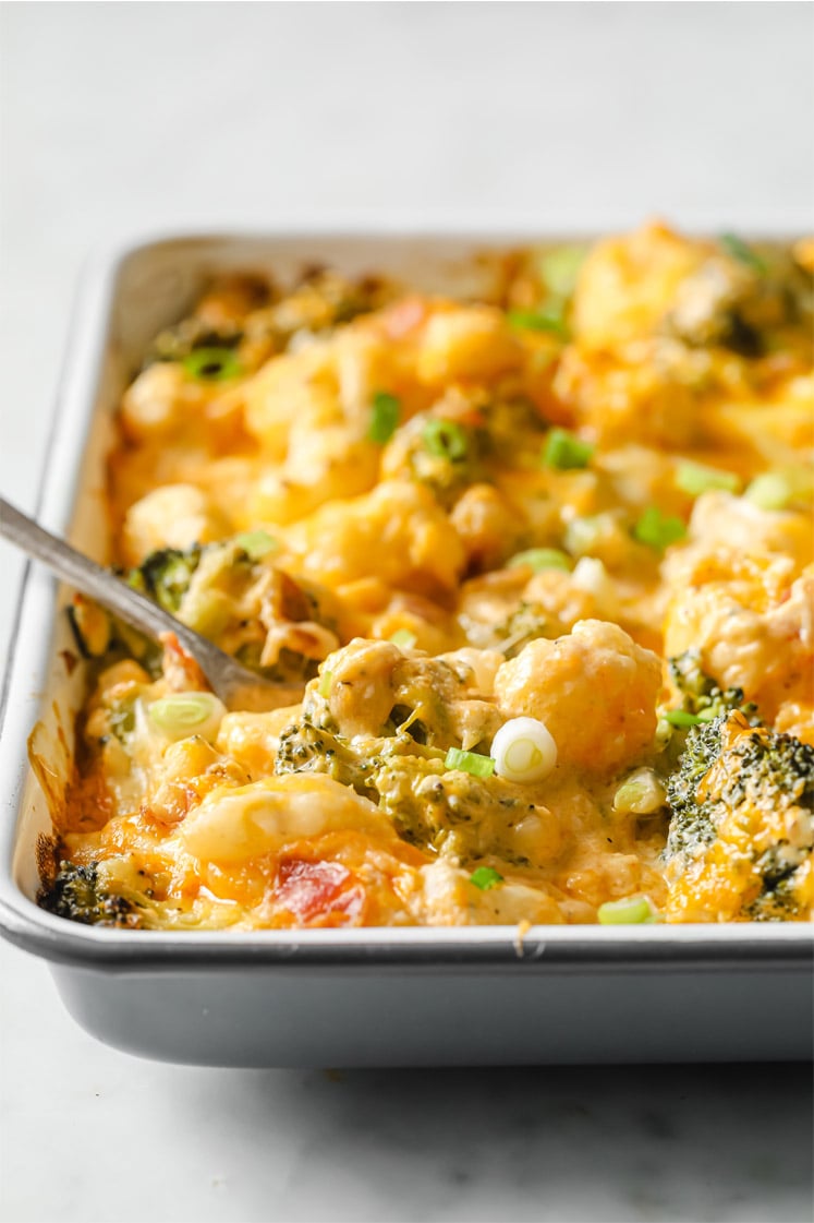 Loaded Broccoli Cauliflower Casserole | 30-Minutes, Low-Carb, Keto