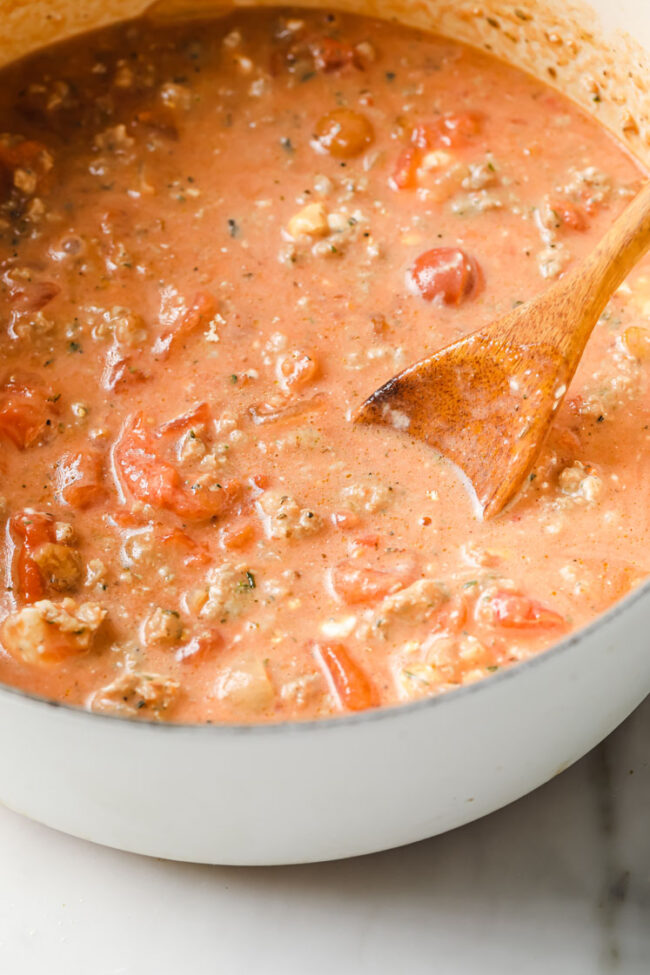 Creamy Keto Italian Sausage Soup | 30-Minutes, Keto, Low-Carb