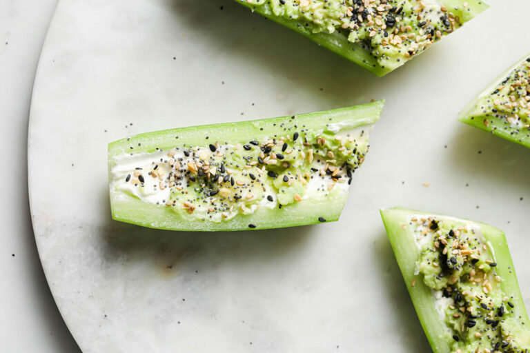 Keto Cucumber Boats Everything Bagel Seasoning With Avocado