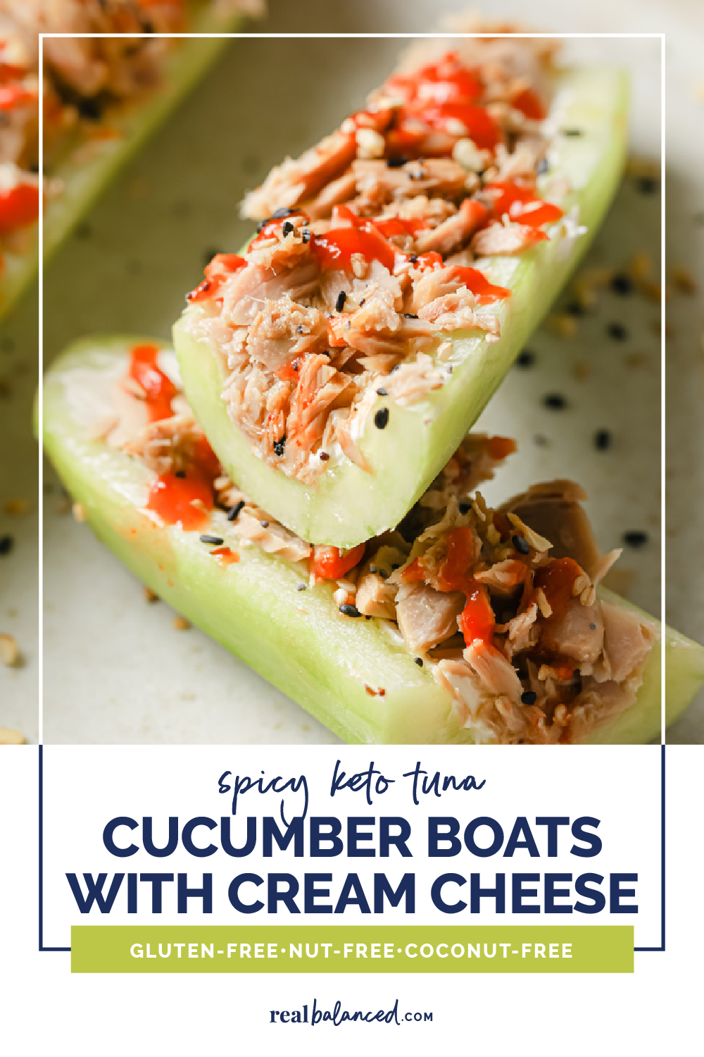 Spicy Keto Tuna Cucumber Boats With Cream Cheese 10Minute Recipe