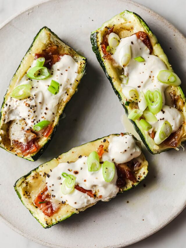 Loaded Keto Zucchini Boats (Potato Skins)