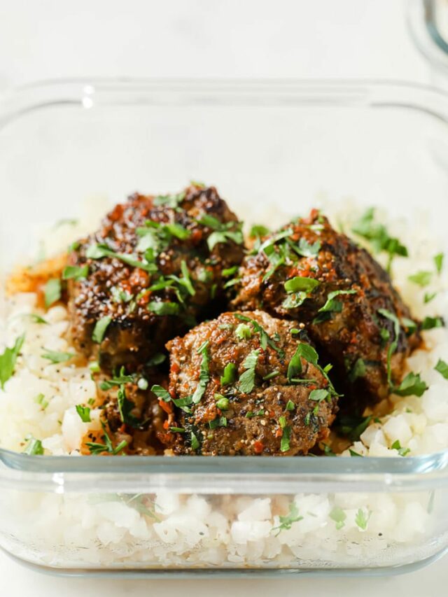 Meal Prep Low-Carb Meatballs and Cauliflower Rice