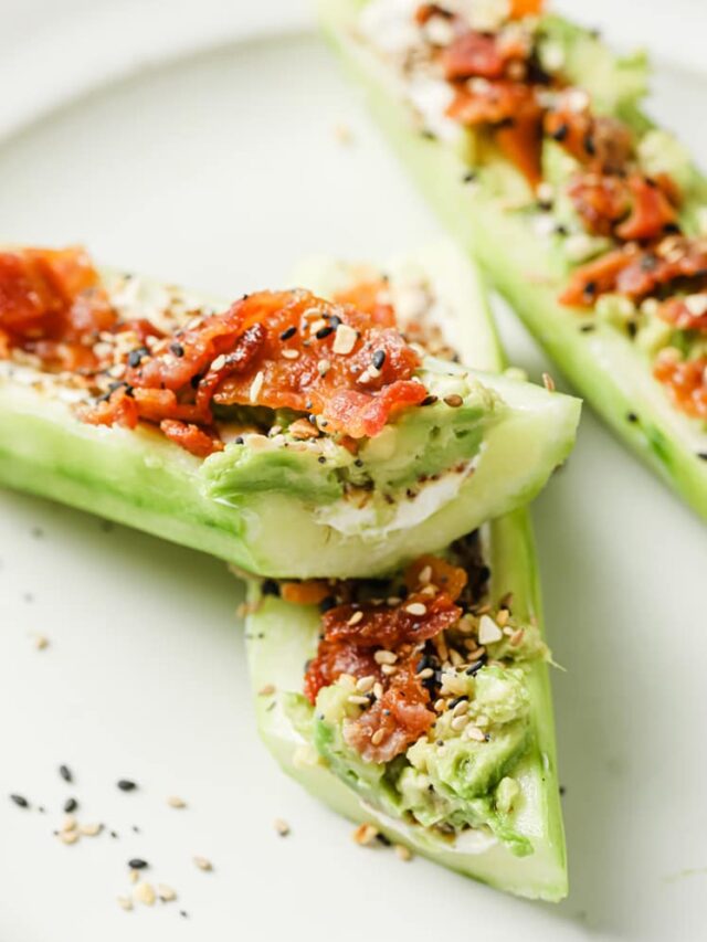 Chive And Onion Cream Cheese Cucumber Boats