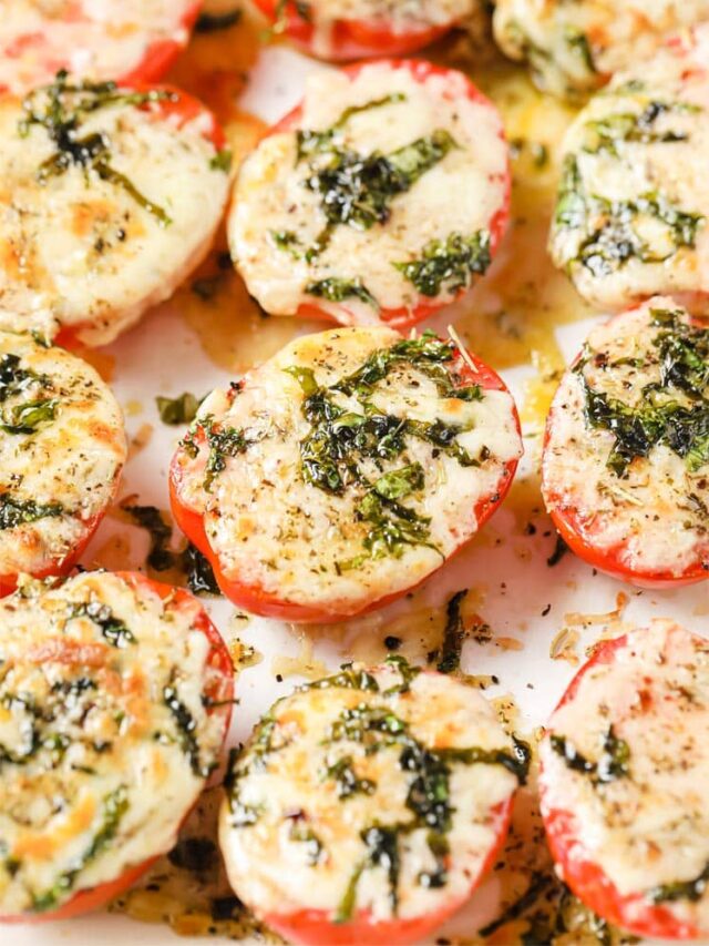 Baked Tomatoes With Parmesan And Mozzarella Cheese