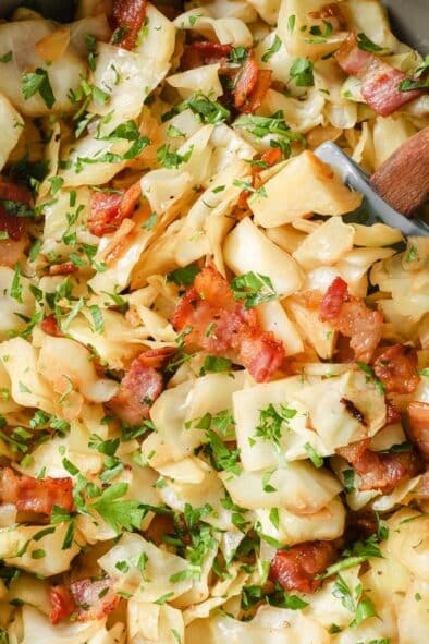 Fried Cabbage with Bacon | Real Balanced