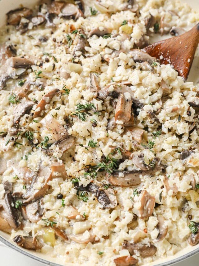 Cauliflower Risotto With Mushrooms