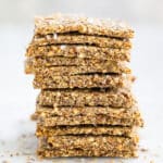 A stack of keto crackers.