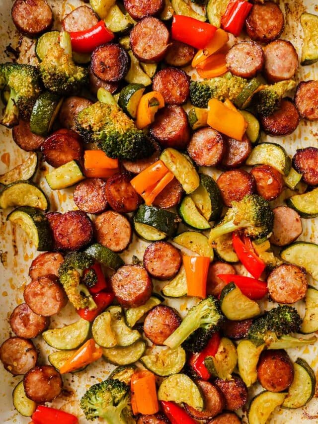 Sausage And Veggies Sheet Pan Dinner