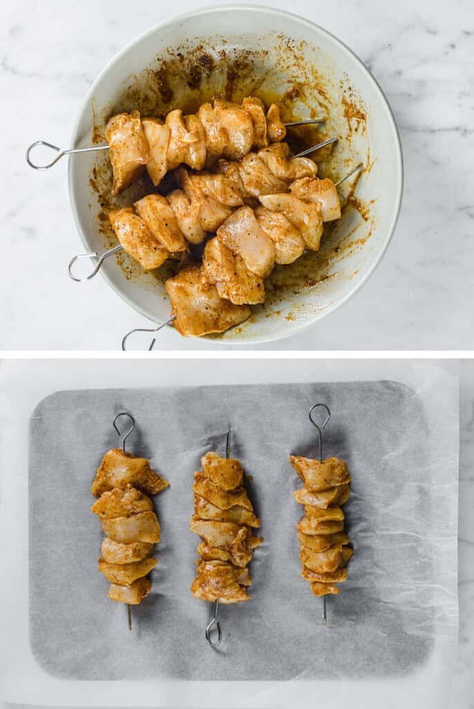 The final steps for how to make shawarma kebabs.