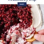 Pinterest graphic for the jalapeño cranberry dip recipe.