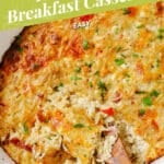 Pinterest graphic for the hash brown breakfast casserole recipe.
