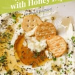 Pinterest graphic for the whipped feta with honey recipe.