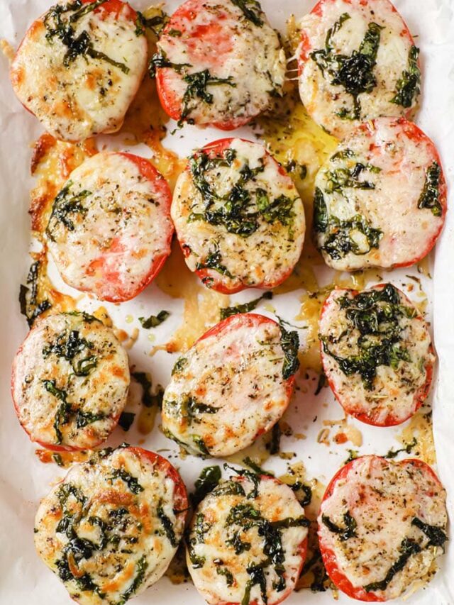 Baked Tomatoes with Parmesan and Mozzarella Cheese