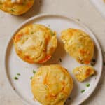 Cottage cheese breakfast muffins on a plate.