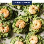 Pinterest graphic for the cold shrimp and cucumber appetizer recipe.