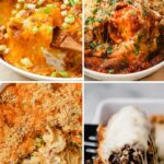 Collage of casseroles for a Pinterest pin.