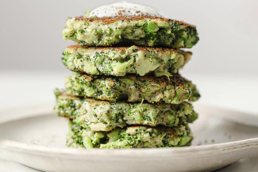 Broccoli Fritters on a plate.