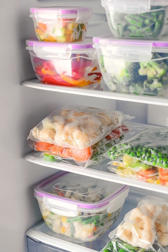 Air-tight containers in the refrigerator.