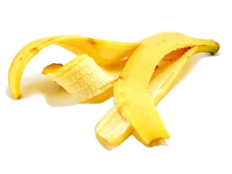 Banana peel on a white background