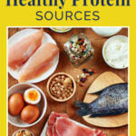 Pinterest graphic for the blog post: cheap healthy protein sources