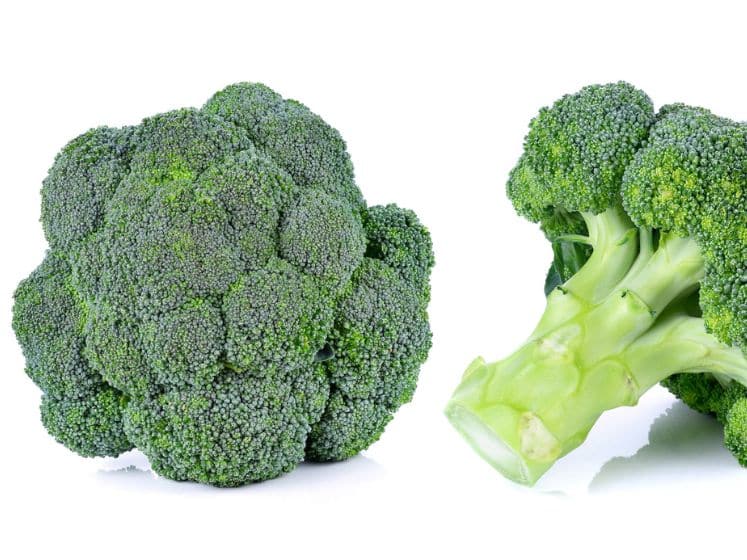 Two heads of broccoli.