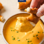 Pinterest graphic for the beer cheese dip recipe.