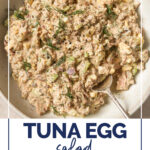 Pinterest graphic for the tuna egg salad recipe.