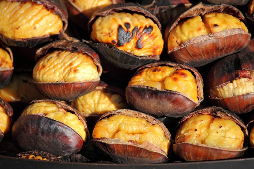 Roasted chestnuts.