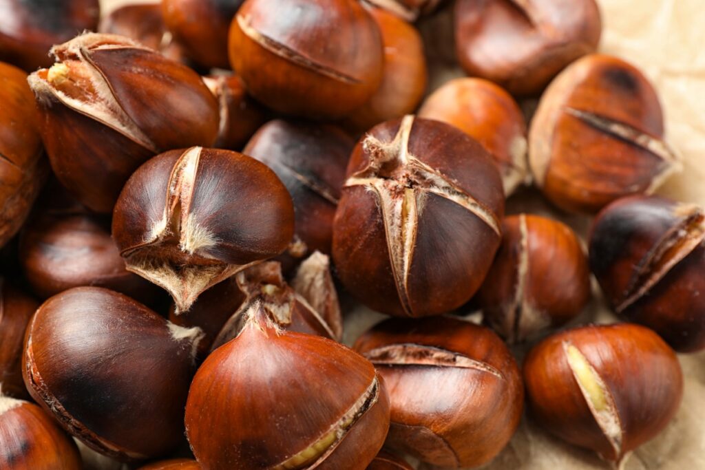 Roasted chestnuts.