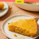 Pinterest graphic for the Honey Butter Skillet Cornbread recipe.