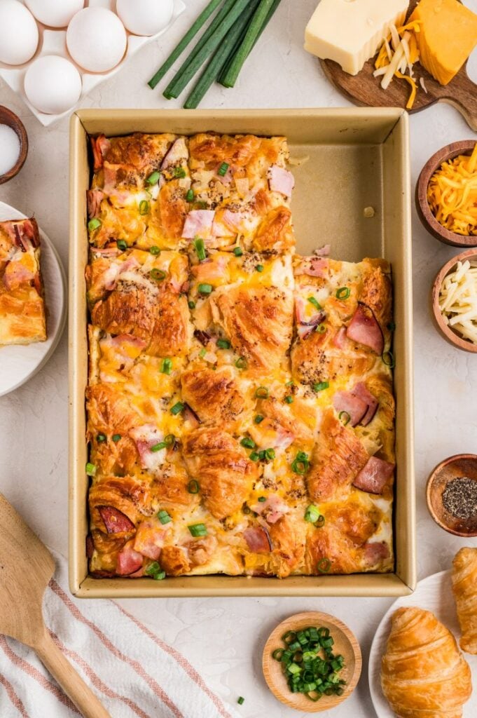 Ham and Cheese Croissant Bake