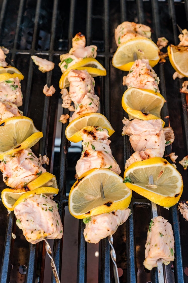 Keep grilling until the salmon is just cooked through and flakes easily with a fork.