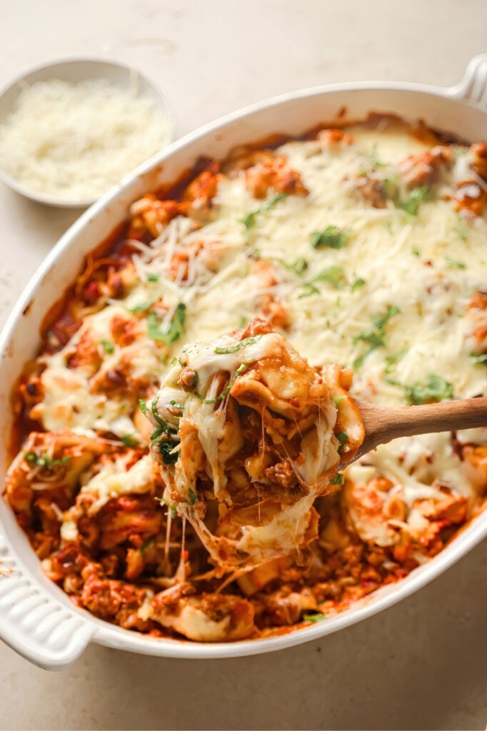 Baked Tortellini with Meat Sauce
