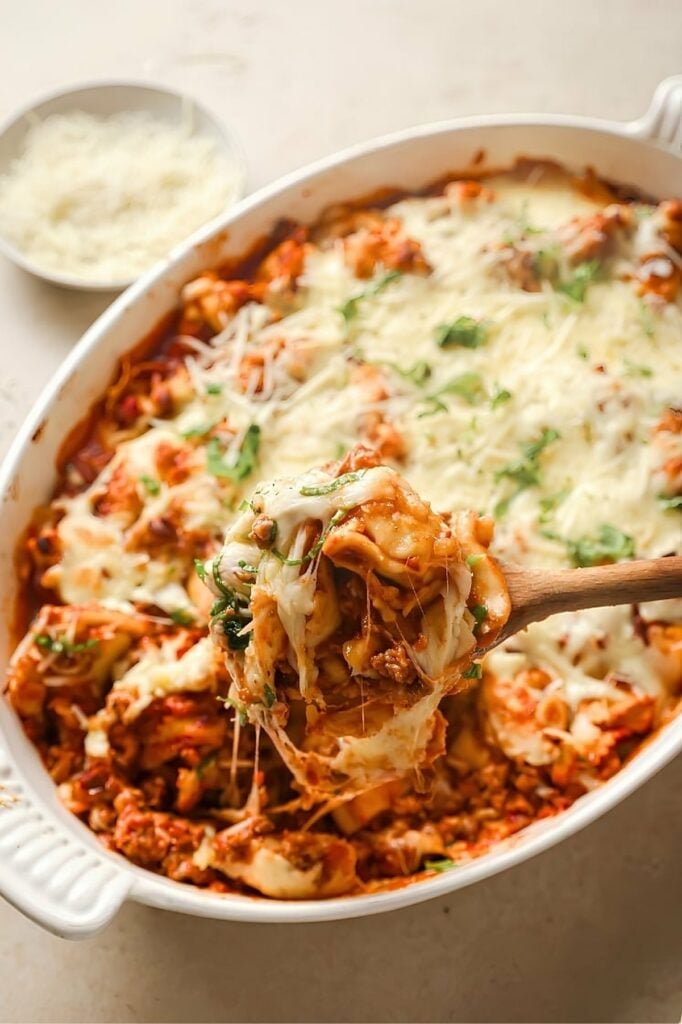 Baked Tortellini with Meat Sauce